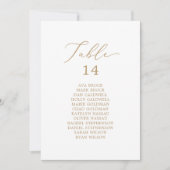 Delicate Gold Table Number Seating Chart Kaarten (Voorkant)