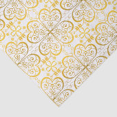 Delicate Golden Clover-patroon Tissuepapier (Detail)
