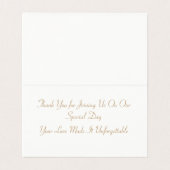 Delicate Golden Floral Bedankt Card Kaart (Binnenkant ongevouwen)