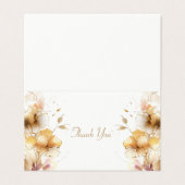 Delicate Golden Floral Bedankt Card Kaart (Buitenkant ongevouwen)
