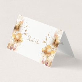 Delicate Golden Floral Bedankt Card Kaart