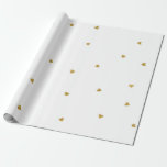 Delicate Golden Hearts Confetti Stippen Wit Cadeaupapier<br><div class="desc">Lieve,  fijne,  delicate liefde. Voor bruiloft vrijgezellenfeest Valentijnsdag,  verjaardagen enz.</div>