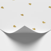 Delicate Golden Hearts Confetti Stippen Wit Cadeaupapier (Hoek)