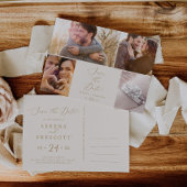 Delicate Goud Crème 4 Foto Sjabloon Save the Date