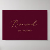 Delicate Goud en Bourgondië Gereserveerd voor fami Poster (Voorkant)
