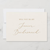 Delicate Goud en Cream Junior Bruidsmeisje Voorste Kaart (Voorkant)