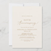 Delicate Goud en Crème 50ste Huwelijksjubileum Kaart (Voorkant)