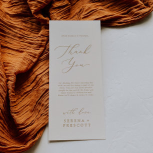 Delicate Goud en Crème Printable Dank u Kaart