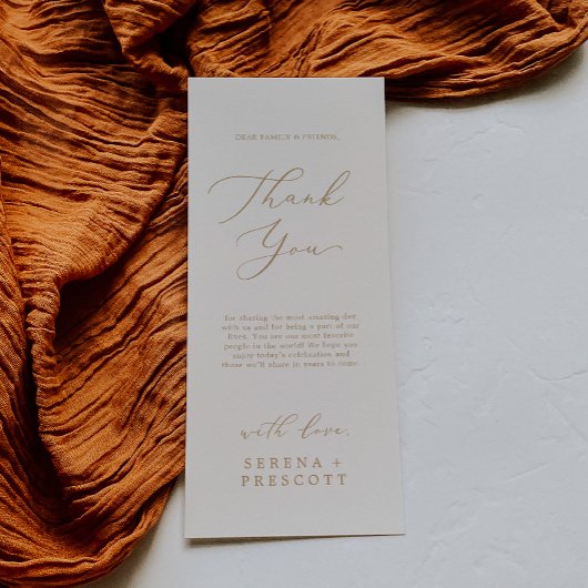 Delicate Goud en Crème Printable Dank u Kaart