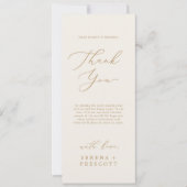 Delicate Goud en Crème Printable Dank u Kaart (Voorkant)