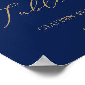 Delicate Goud en Navy Glutenvrij Cookie Tafel Poster (Hoek)