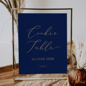 Delicate Goud en Navy Glutenvrij Cookie Tafel Poster