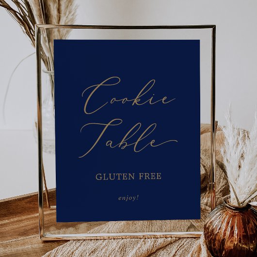 Delicate Goud en Navy Glutenvrij Cookie Tafel Poster