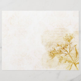 Delicate Gouden Bloemen & Damask Scrapbook Ephemer
