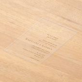 Delicate gouden botanische bruiloft acryl uitnodigingen (Laagn)