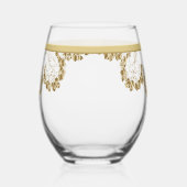 Delicate gouden bruidsmeisje wijnglas zonder voet (Rechts)