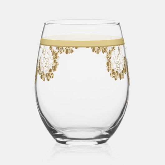 Delicate gouden bruidsmeisje wijnglas zonder voet (Links)