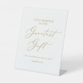 Delicate gouden bruiloft aanwezigheid is grootste  reclamebord met voetstuk (Voorkant)