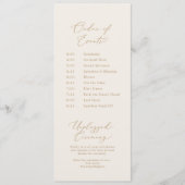 Delicate Gouden Calligrafie | Crème Pagina 2 Trouw Programmakaart (Voorkant)