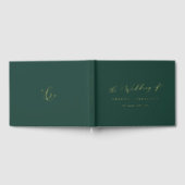 Delicate Gouden Folie En Groene Monogram Terug Tro Gastenboek (Volledig)