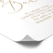 Delicate gouden kalligrafie bruiloft koffie bar poster (Hoek)