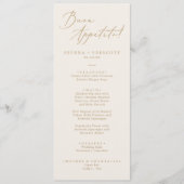 Delicate Gouden Kalligrafie Cream Buon Appetito Me Menu (Voorkant)