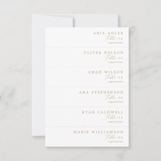 Delicate Gouden Kalligrafie DIY Trouwplaats Kaarte Kaart (Voorkant)