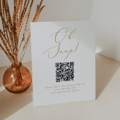Delicate Gouden Kalligrafie op Snap QR Code Bruilo Reclamebord Met Voetstuk