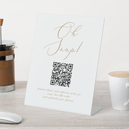 Delicate Gouden Kalligrafie op Snap QR Code Bruilo Reclamebord Met Voetstuk (Insitu)