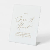 Delicate gouden kalligrafie Teken een hartteken Reclamebord Met Voetstuk (Voorkant)