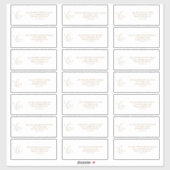 Delicate Gouden Monogram Gast Adresetiketten Sticker (Vel)