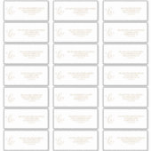 Delicate Gouden Monogram Gast Adresetiketten Sticker (Voorkant)