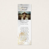 Delicate gouden Rozen Foto Memorial Bladwijzer Mini Visitekaartjes (Voorkant)