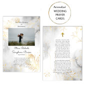 Delicate Gouden Rozen Orthodox Bruiloft Gebed Kaar Plaatskaartje