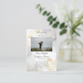 Delicate Gouden Rozen Orthodox Bruiloft Gebed Kaar Plaatskaartje (Staand voorkant)