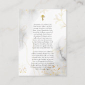 Delicate Gouden Rozen Orthodox Bruiloft Gebed Kaar Plaatskaartje (Achterkant)