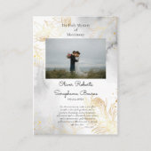 Delicate Gouden Rozen Orthodox Bruiloft Gebed Kaar Plaatskaartje (Voorkant)