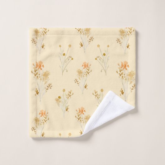 Delicate Gouden Scandinavische Wildbloemen Bad Handdoek (Wasdoekje)