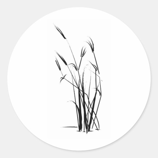 Delicate Grass Accent Ronde Sticker (Voorkant)