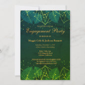 Delicate Green en Gold Leaves Invitation Kaart (Voorkant)