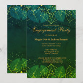 Delicate Green en Gold Leaves Invitation Kaart (Voorkant / Achterkant)