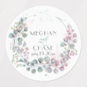 Delicate Green en roze Eucalyptus Labels (Design 2)