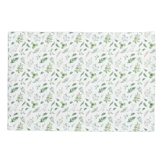 Delicate Green Wild Herbal Pillowcase Kussensloop (Achterkant)