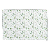 Delicate Green Wild Herbal Pillowcase Kussensloop (Voorkant)
