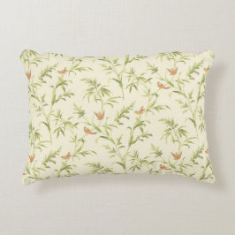 Delicate Greenery Cream n Blush Botanical Pattern Accent Kussen
