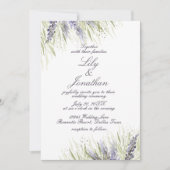 Delicate Greenery en Lavender Wedding Kaart (Voorkant)