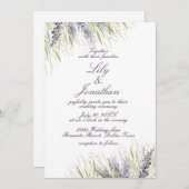 Delicate Greenery en Lavender Wedding Kaart (Voorkant / Achterkant)