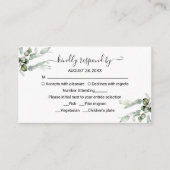Delicate Greenery Eucalyptus Wedding RSVP Informatiekaartje (Voorkant)