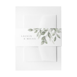 Delicate Greenery Invitation Belly Band Uitnodigingen Wikkel