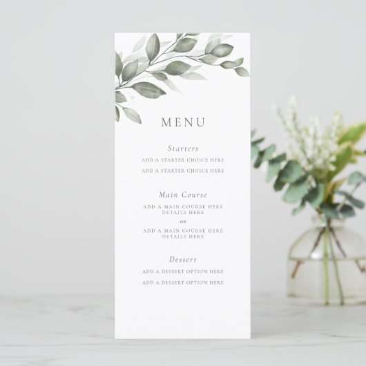 Delicate Greenery-menukaart Menu (Staand voorkant)